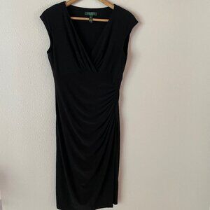 Lauren Ralph Lauren Little Black‎ Rouched Dress Size 10
